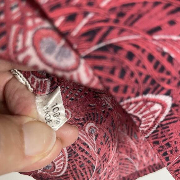 Liberty Of London Blouse Shirt UK 10 (Fits US 4) Red Peacock Feather Classic - Picture 8 of 10
